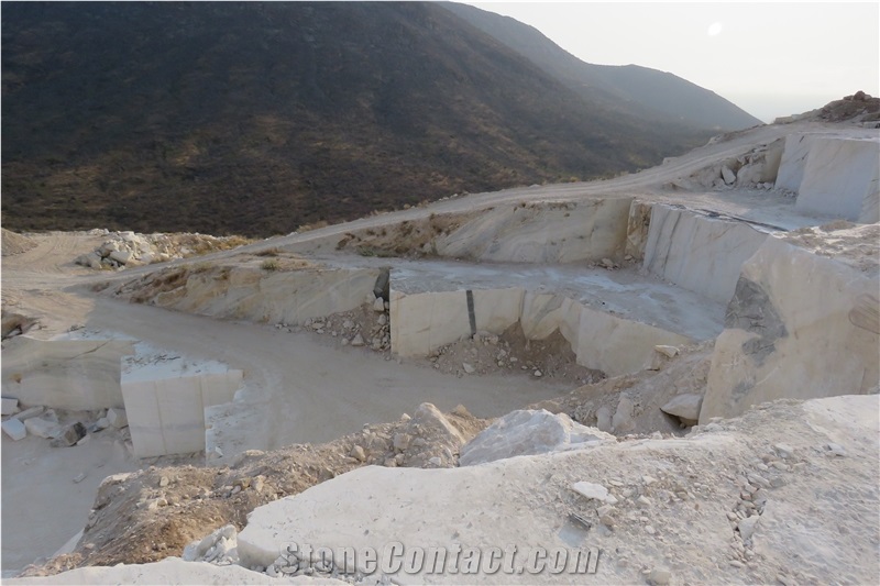 White Namibe Marble Quarry