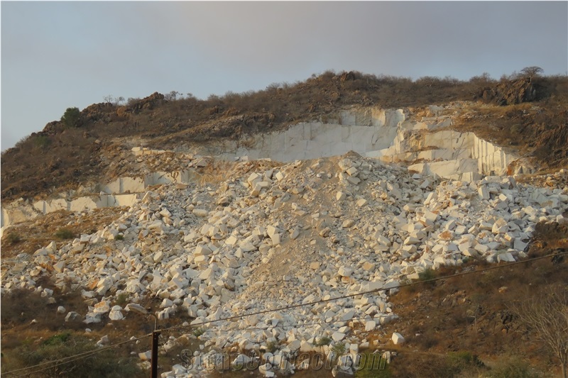 White Namibe Marble Quarry