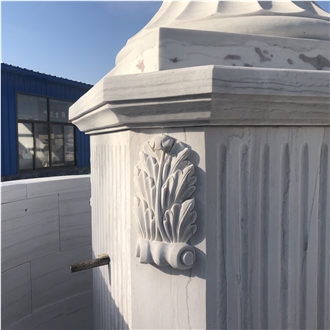 White Marble Garden Fountain Custom Made Landscapes