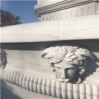 White Marble Garden Fountain Custom Made Landscapes