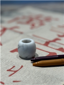 Carrara White Marble Small Pen Case Home Decor Products