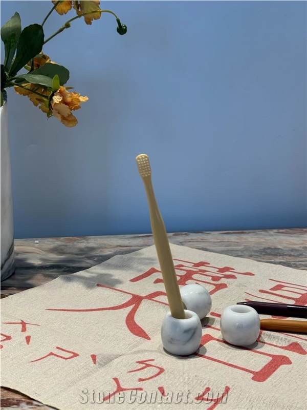 Carrara White Marble Small Pen Case Home Decor Products