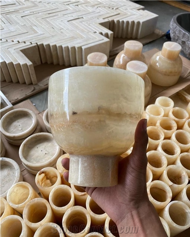 Honey Onyx Candle Holder