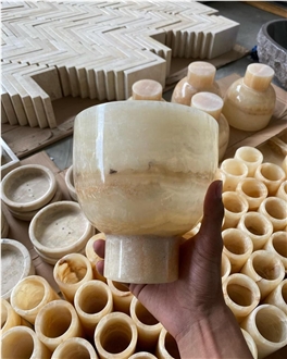 Honey Onyx Candle Holder
