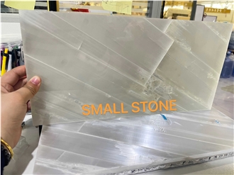 White  Semiprecious Stone Tiles Solid Surface Table Tops