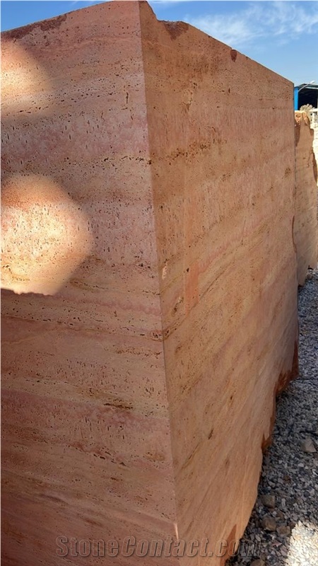 Red Travertine Blocks 1