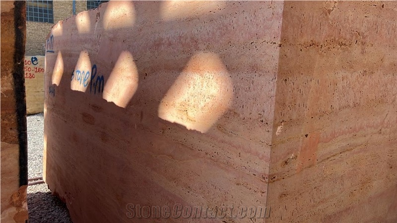 Red Travertine Blocks 1