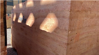 Red Travertine Blocks 1
