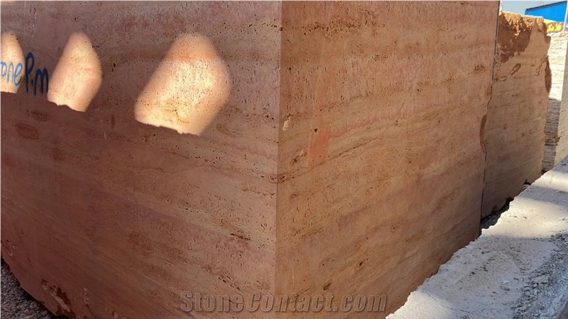 Red Travertine Blocks 1