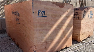 Red Travertine Blocks 1