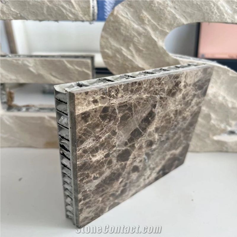 Marron Imperial Brown Marble Laminated Honeycomb Panels