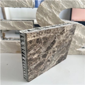 Marron Imperial Brown Marble Laminated Honeycomb Panels