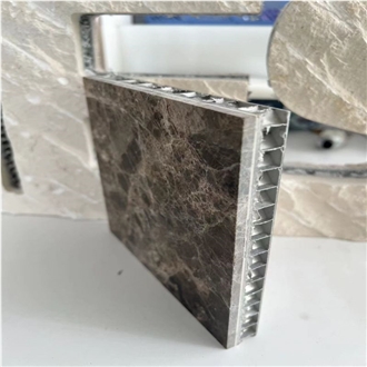 Marron Imperial Brown Marble Laminated Honeycomb Panels