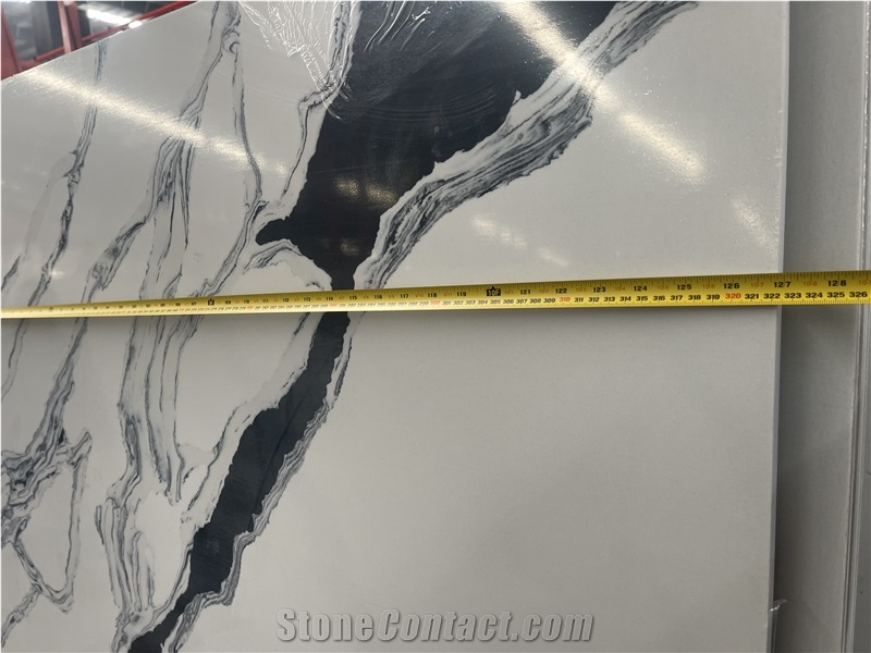 Artificial Panda White Quartz Slabs