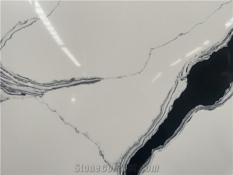 Artificial Panda White Quartz Slabs