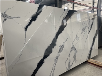 Panda White Style Quartz Slabs Factory Direct Sales
