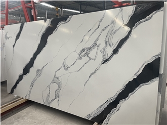Panda White Style Quartz Slabs Factory Direct Sales