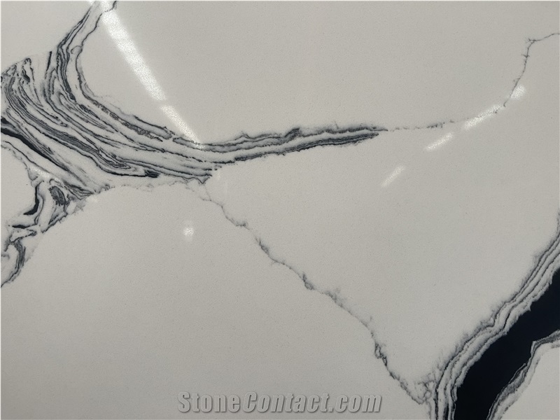 Panda White Style Quartz Slabs Factory Direct Sales