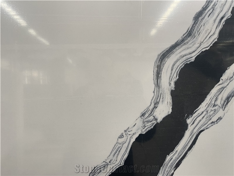 Panda White Style Quartz Slabs Factory Direct Sales