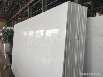 Plain White Nano Crystallized Stone Slabs