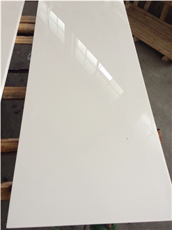 Plain White Nano Crystallized Stone Slabs
