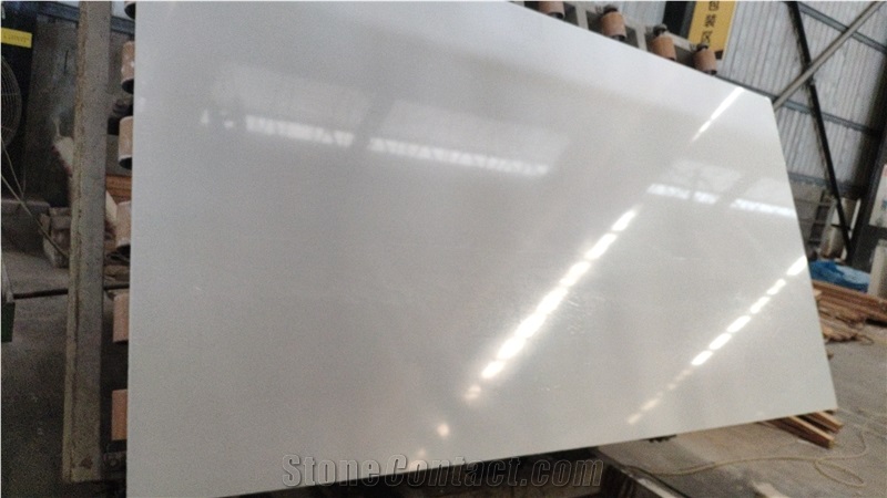 Snow White Artificial Marble Look Porcelain Tiles