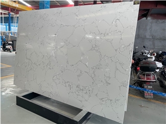 Snow White Artificial Marble Look Porcelain Tiles