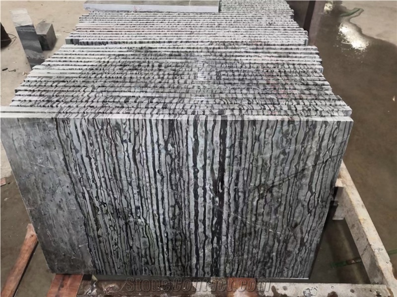 Chinese Black Zebra Natural Marble  Polished Tiles