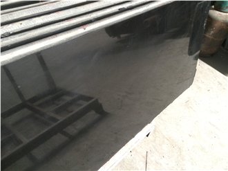 Chinese Mongolia Pure Black Granite Slabs