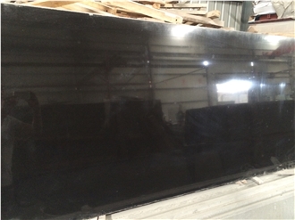 Chinese Mongolia Pure Black Granite Slabs
