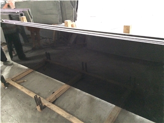 Chinese Mongolia Pure Black Granite Slabs