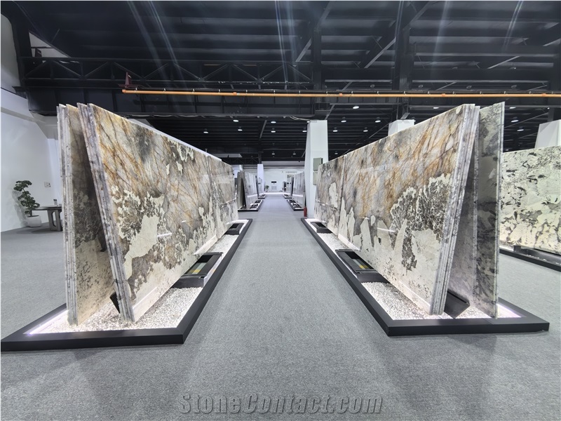 Big Golden Crystal Patagonia Quartzite Slabs