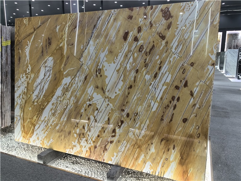 Golden Autumn Quartzite Slab Tiles