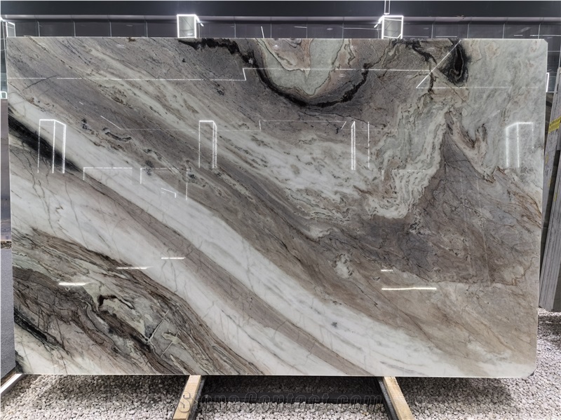Ice Age White Quartzite Slabs
