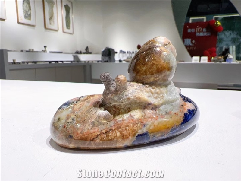 Natural Stone Snail Carved Handicraft