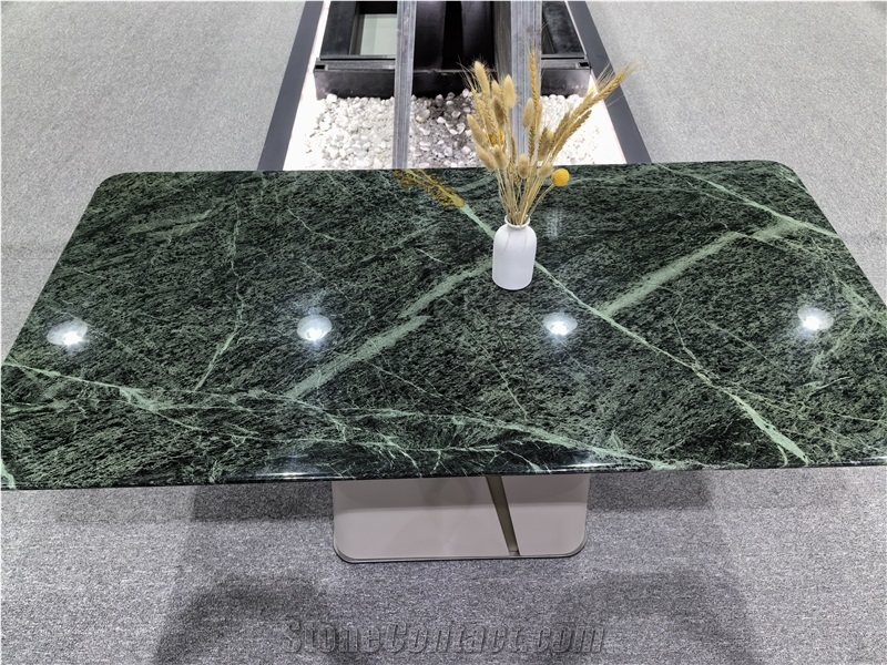 Prada Green Marble Reception Desk Tops