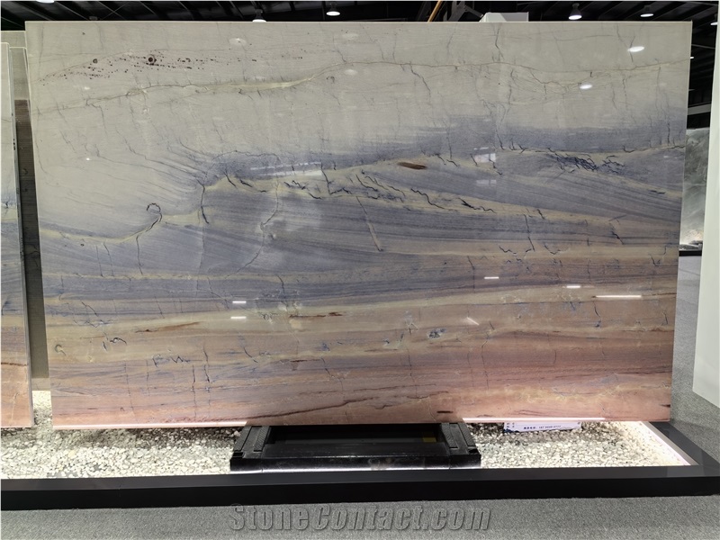 Sunset Blue Quartzite Slab Tiles
