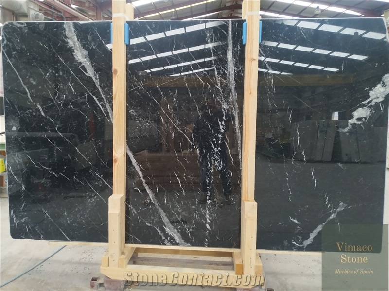 Nero Marquina Marble Slabs Polished Tiles