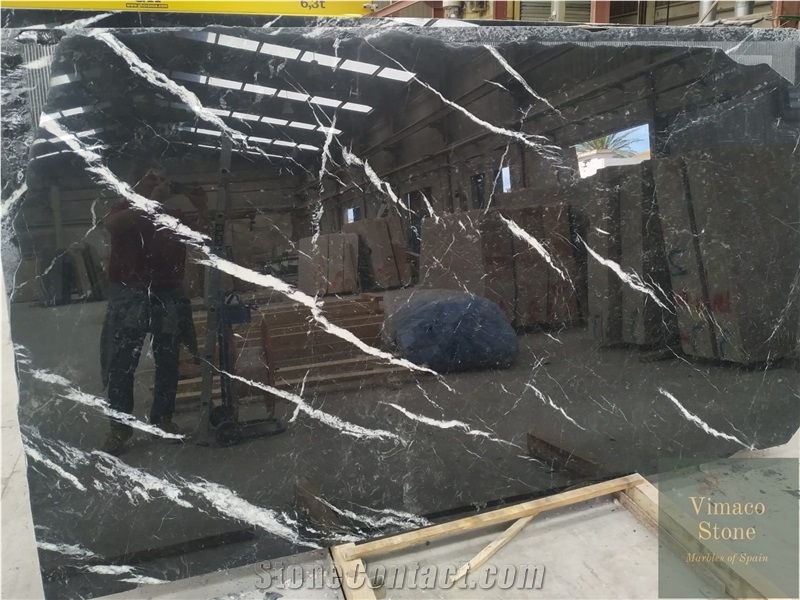 Nero Marquina Marble Slabs Polished Tiles