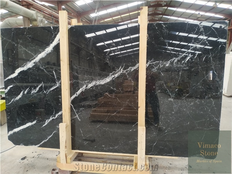 Nero Marquina Marble Slabs Polished Tiles