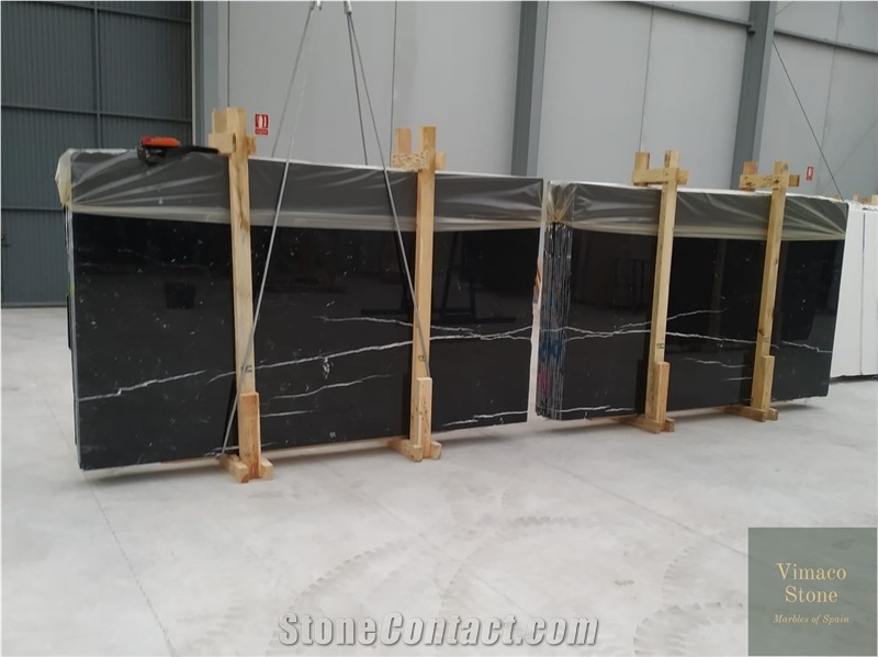 Nero Marquina Marble Slabs Polished Tiles