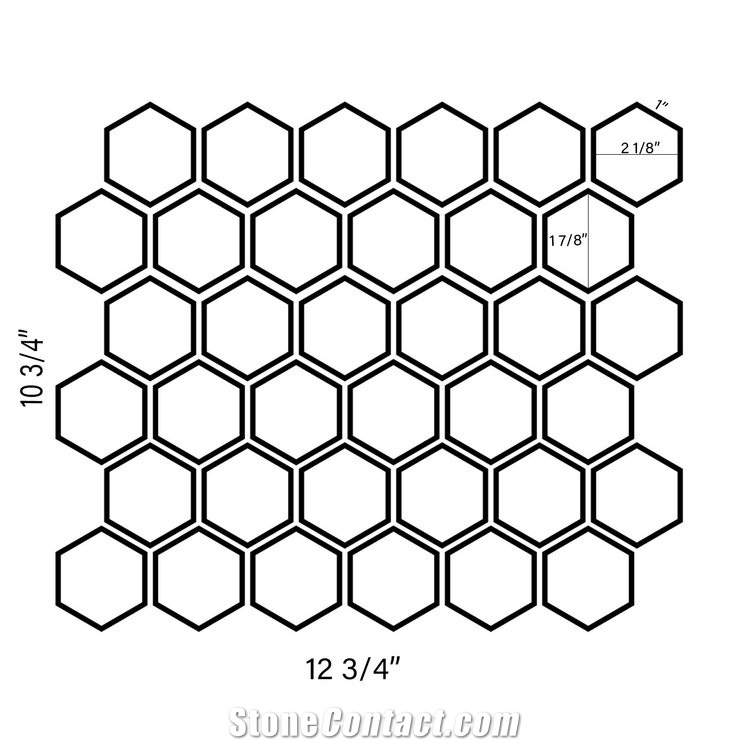 Antique Carrara Marble Hexagon Mosaic Tiles