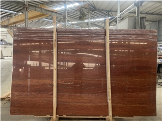 100% Natural Red Travertine Slabs
