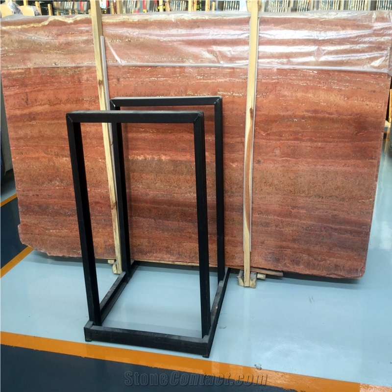 100% Natural Red Travertine Slabs