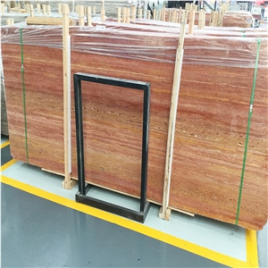 100% Natural Red Travertine Slabs