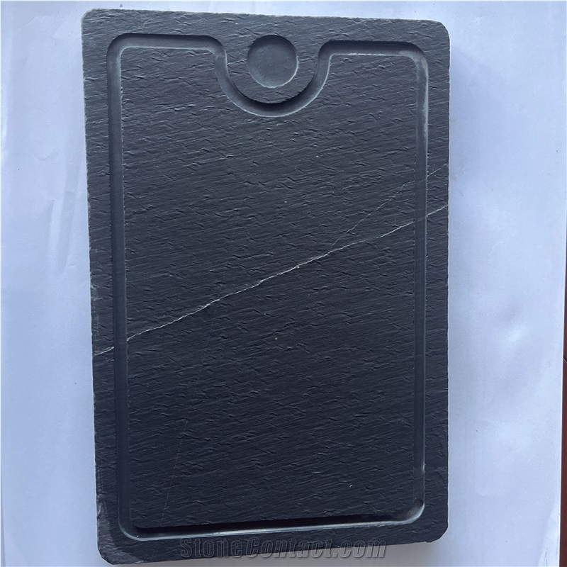 Black Slate Stone Cheese Board Plate  Kitchen Accessories