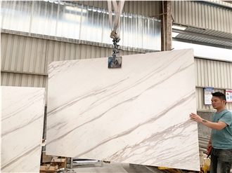 Book Matched Volakas White Marble Slabs