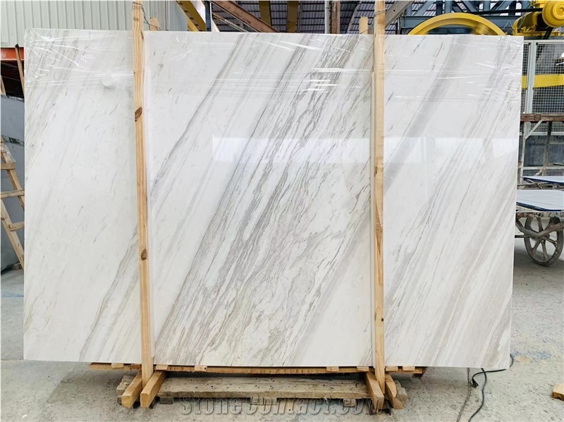 Book Matched Volakas White Marble Slabs