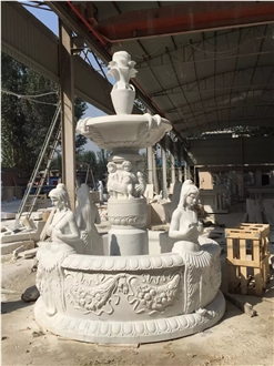 Classical Marble Angel Playing A Harp Garden Sculpture