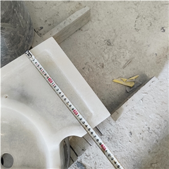 Custom Cheaper Guangxi White Marble  Wash Basin For Bathroom